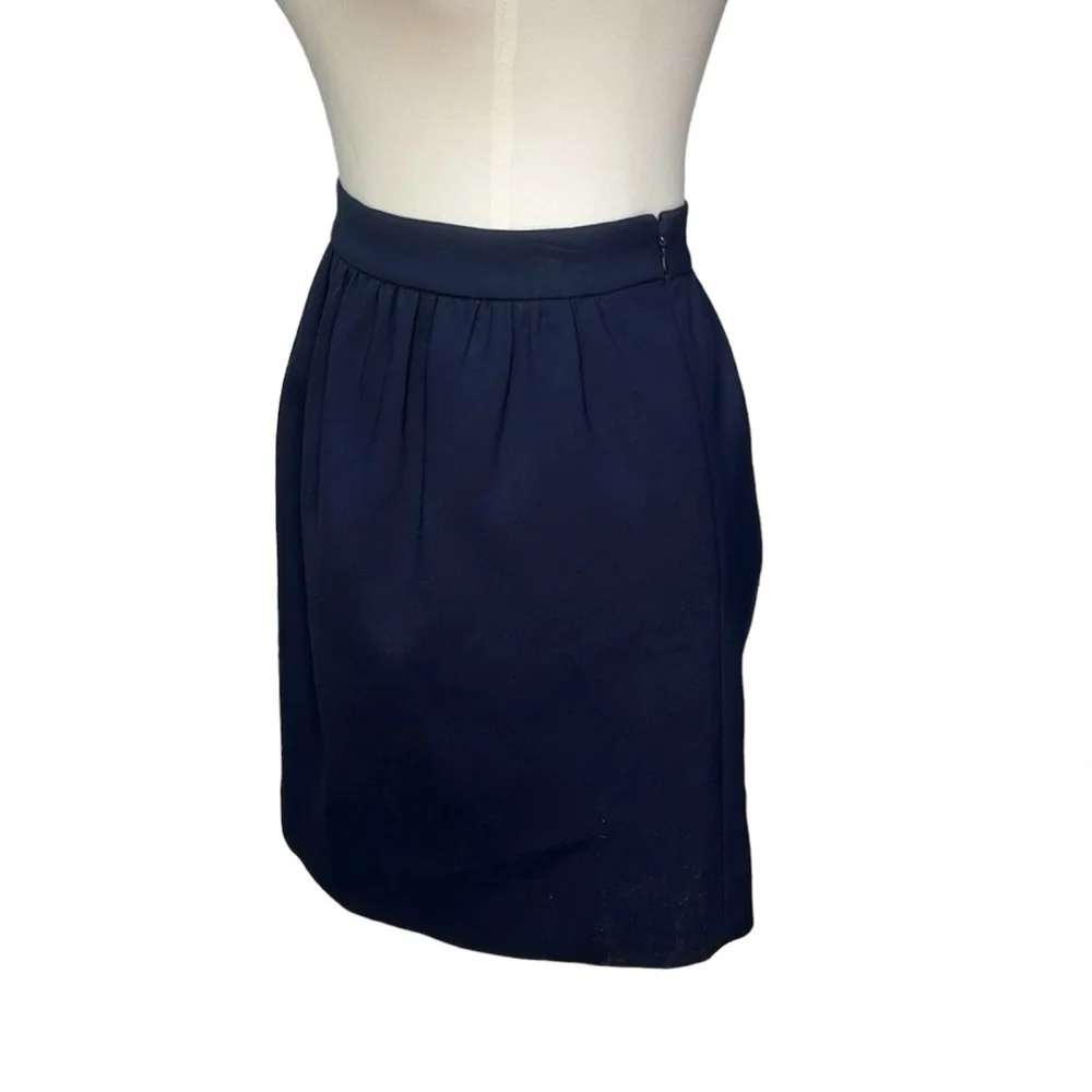 J. Crew Textured Classic Skirt Navy